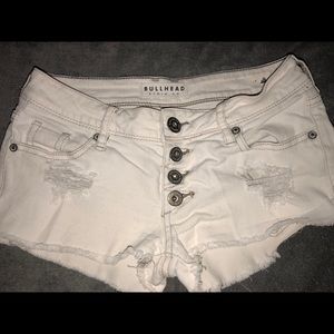 White jean shorts low rise